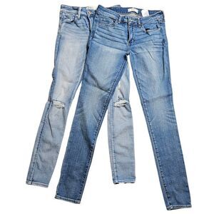 ABERCROMBIE & FITCH Bundle 2 Skinny jeans Women's 2R Medium Wash Distressed